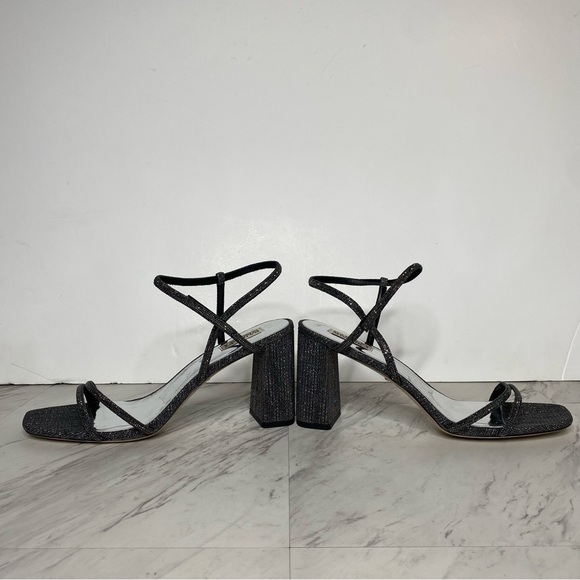 Badgley Mischka Rebekah Metallic Block Heel Sandal 13 - Picture 7 of 14